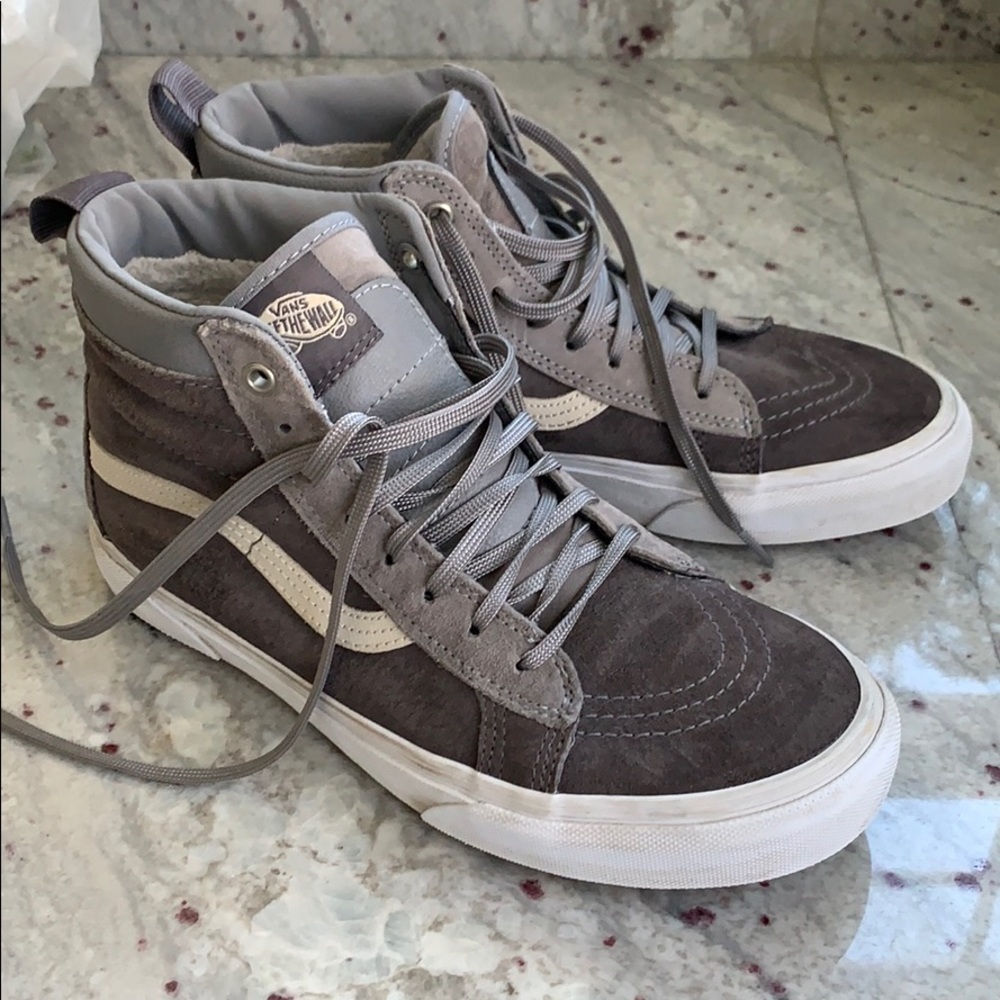 Vans-grey suede high tops 8.5 womens